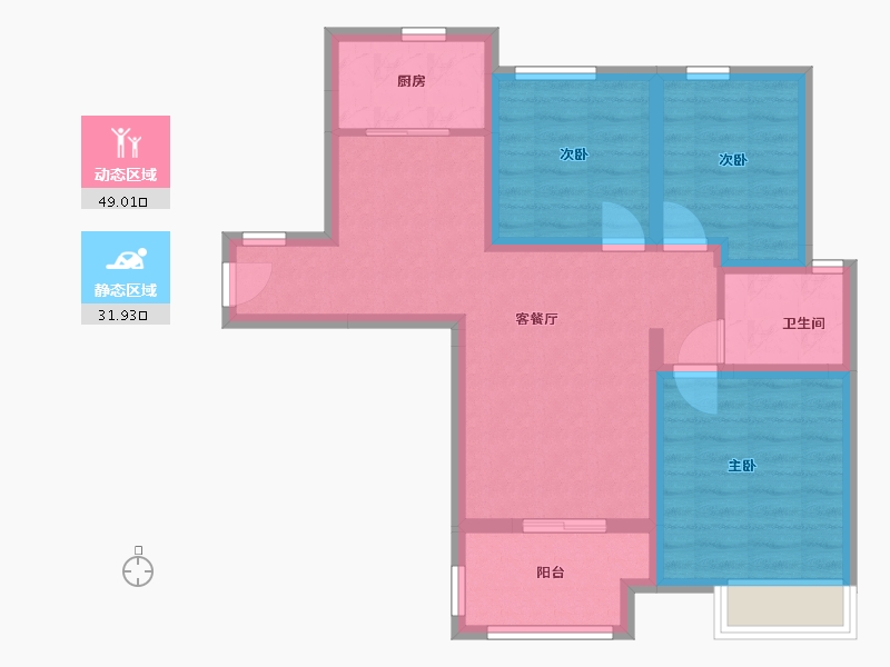 河南省-郑州市-名门翠园-80.00-户型库-动静分区