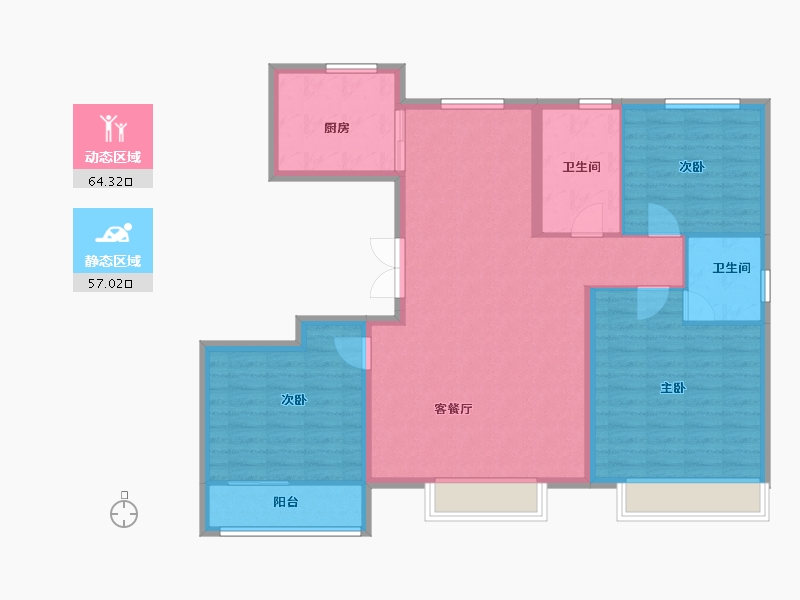 河北省-石家庄市-天成云玺-110.40-户型库-动静分区