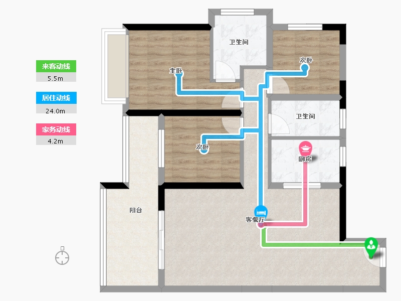 广东省-湛江市-荣福银苑-86.55-户型库-动静线