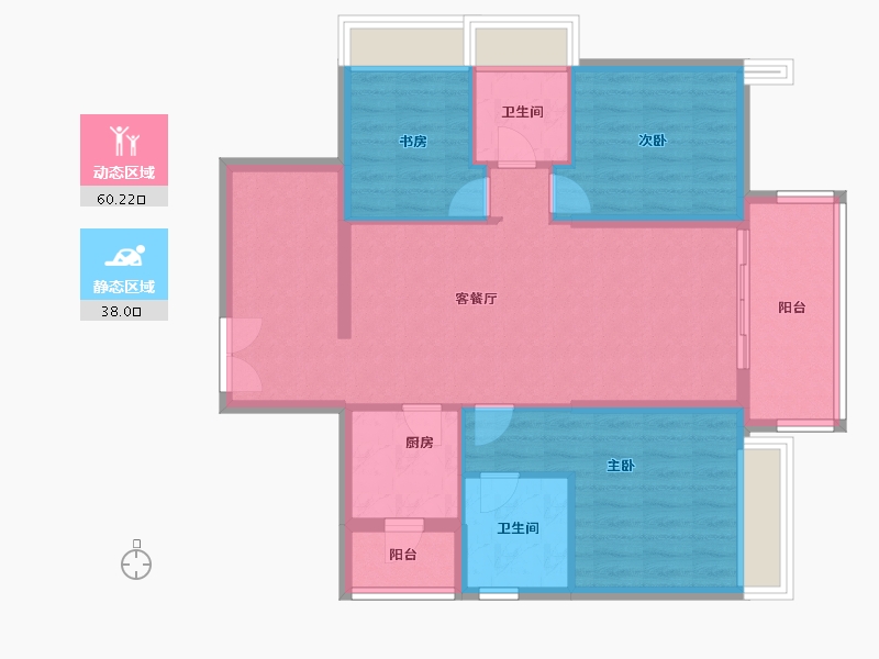 广东省-湛江市-民大蓝海峰境-88.01-户型库-动静分区