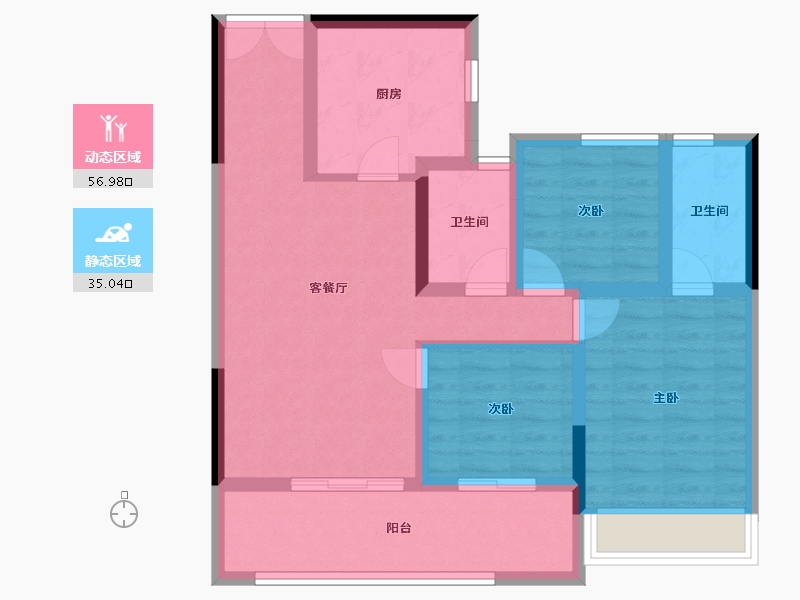 陕西省-汉中市-缙颐御璟上城-81.40-户型库-动静分区