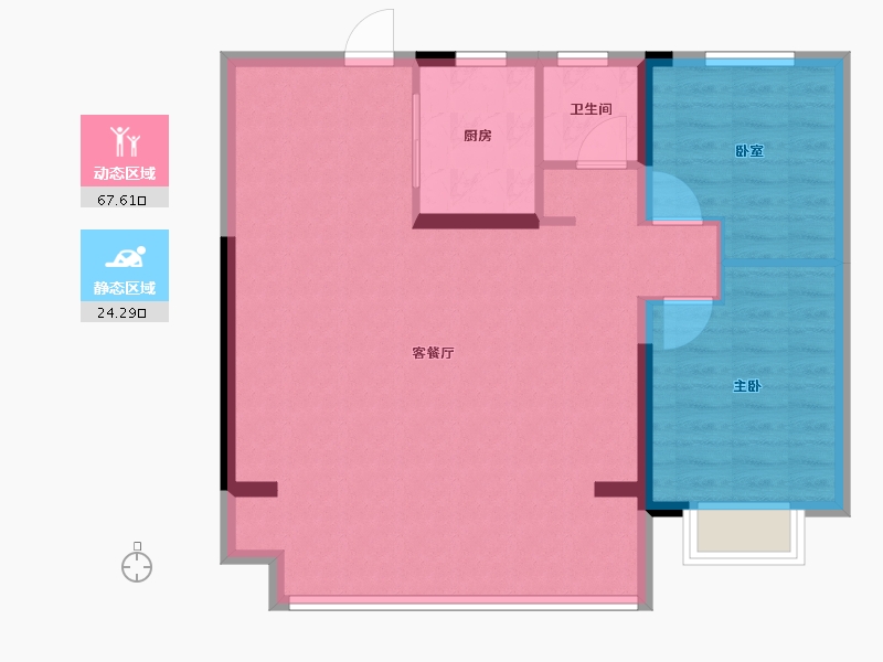 安徽省-蚌埠市-拓基鼎元名邸-84.00-户型库-动静分区