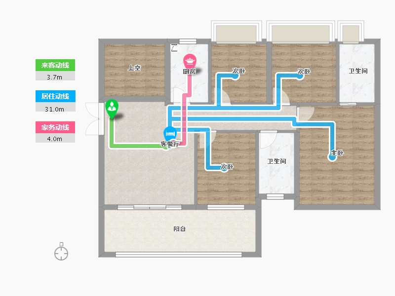 湖南省-永州市-通鸿潇湘府-100.97-户型库-动静线