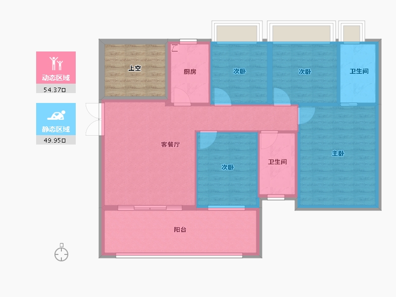 湖南省-永州市-通鸿潇湘府-100.97-户型库-动静分区