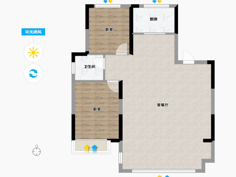 安徽省-蚌埠市-拓基鼎元名邸-86.40-户型库-采光通风