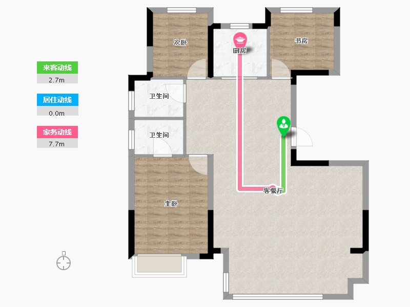 安徽省-蚌埠市-拓基鼎元名邸-101.60-户型库-动静线