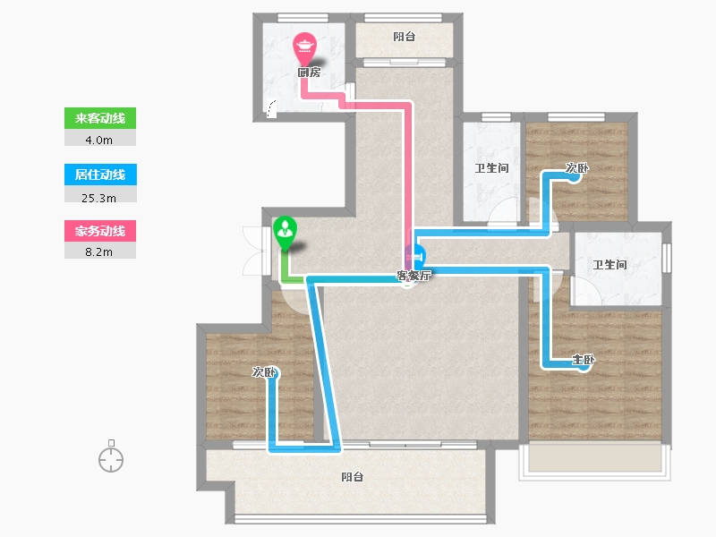 河南省-商丘市-虞城建业·新城-105.63-户型库-动静线