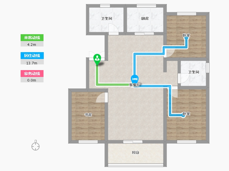 辽宁省-丹东市-力勤·山语澜亭-94.43-户型库-动静线