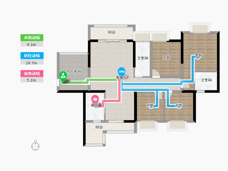 海南省-海口市-金城新天地-117.35-户型库-动静线