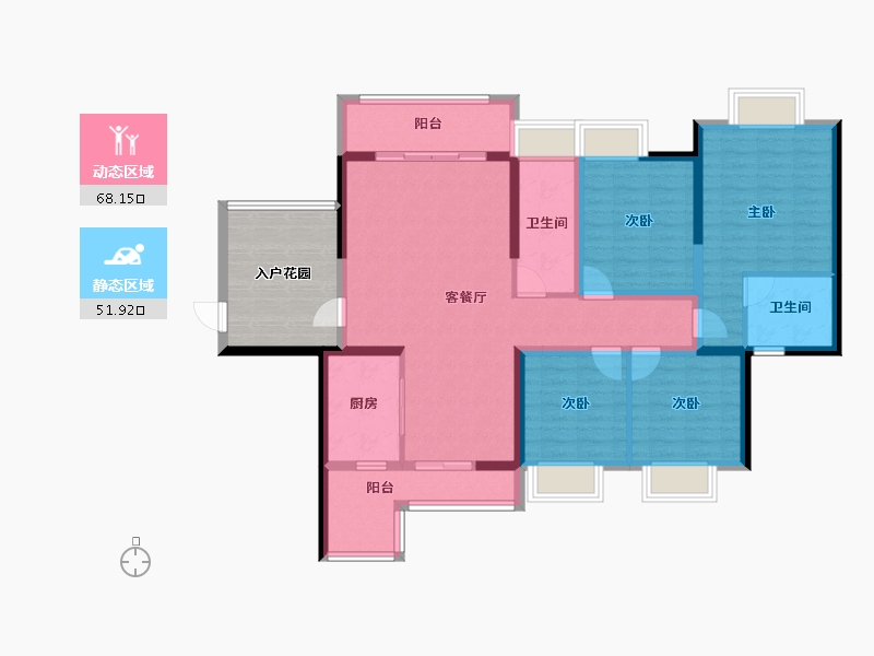 海南省-海口市-金城新天地-117.35-户型库-动静分区