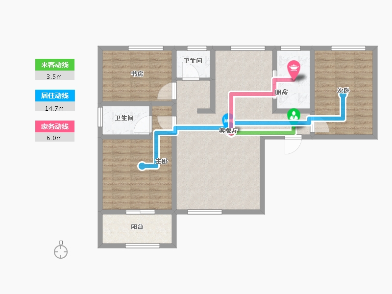 陕西省-宝鸡市-盛世华庄-94.57-户型库-动静线