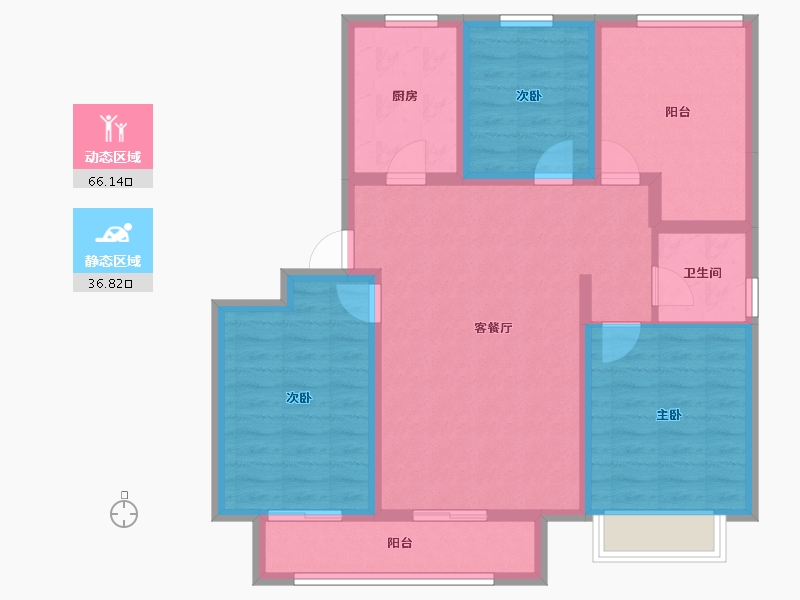 河北省-沧州市-天成鸿园-91.63-户型库-动静分区