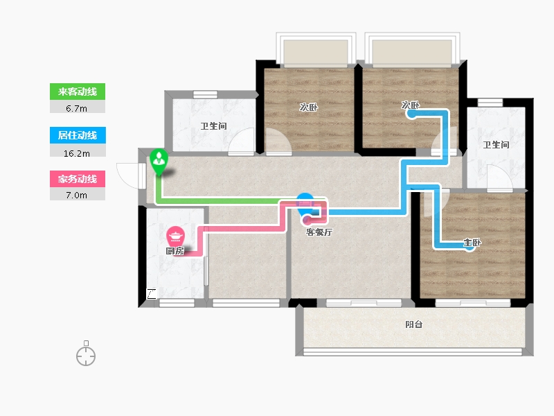 广东省-汕头市-上坤中梁檀悦府-78.45-户型库-动静线