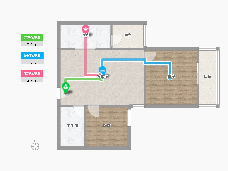 陕西省-西安市-颐馨花园2期-69.31-户型库-动静线