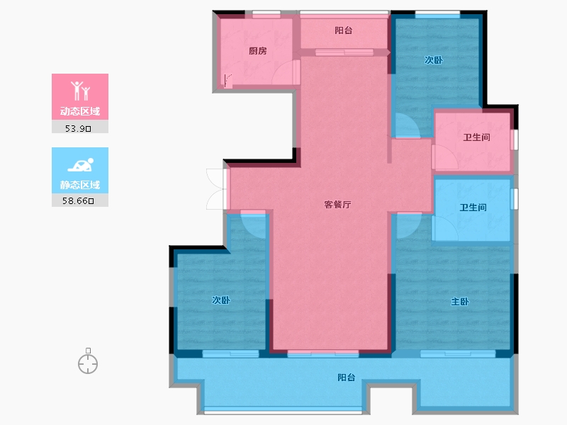 河南省-商丘市-虞城建业·新筑-100.14-户型库-动静分区