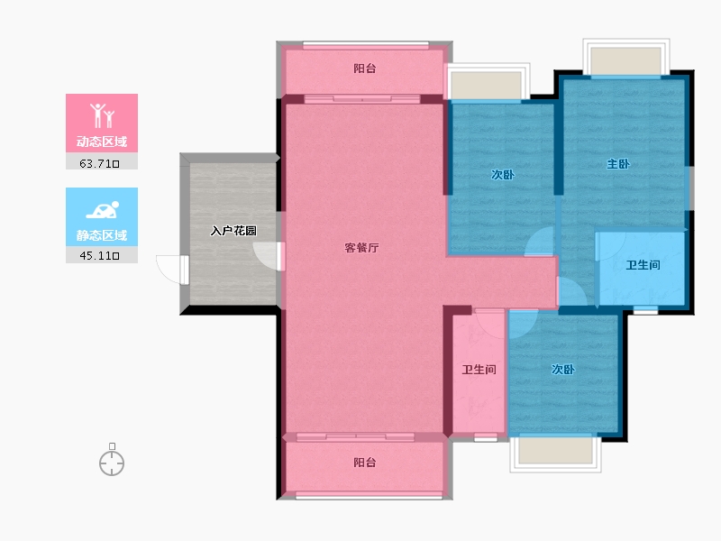 海南省-海口市-金城新天地-108.00-户型库-动静分区