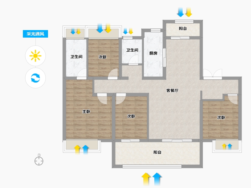 陕西省-汉中市-陕建·汉悦府-110.40-户型库-采光通风