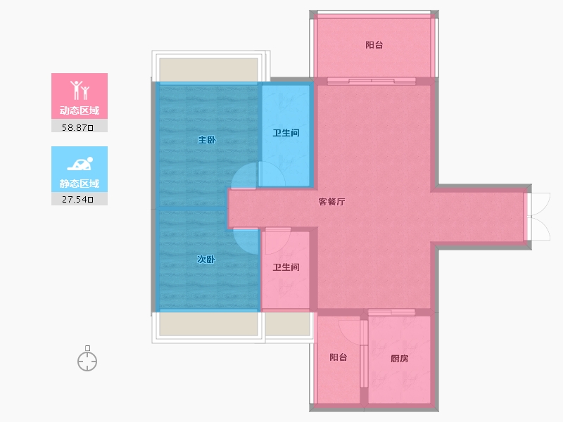 广东省-湛江市-广弘天誉澜湾-79.26-户型库-动静分区