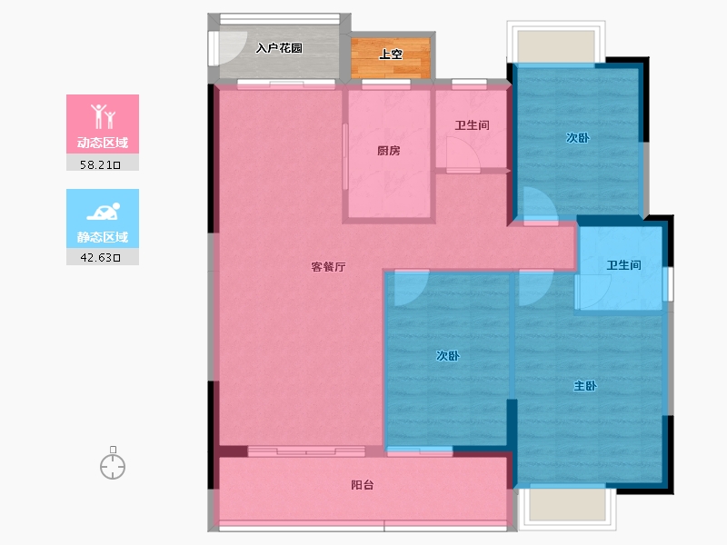 湖北省-黄冈市-中乾融·玺台-97.21-户型库-动静分区