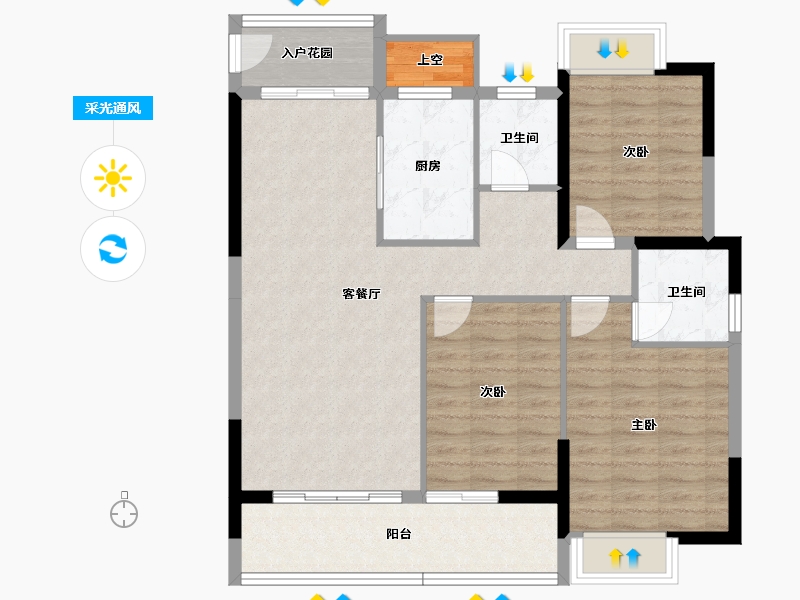 湖北省-黄冈市-中乾融·玺台-97.21-户型库-采光通风