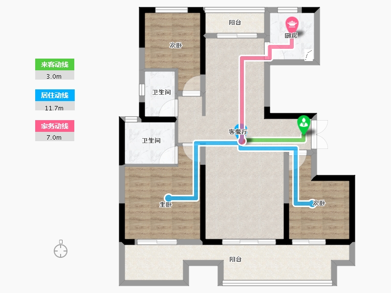 河南省-商丘市-虞城建业·新筑-91.86-户型库-动静线