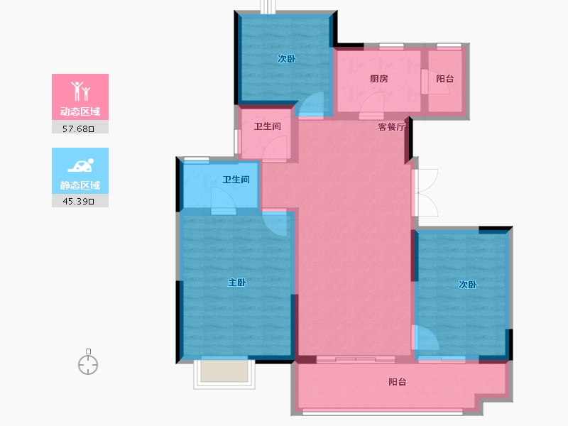 陕西省-汉中市-陕建·汉悦府-92.00-户型库-动静分区