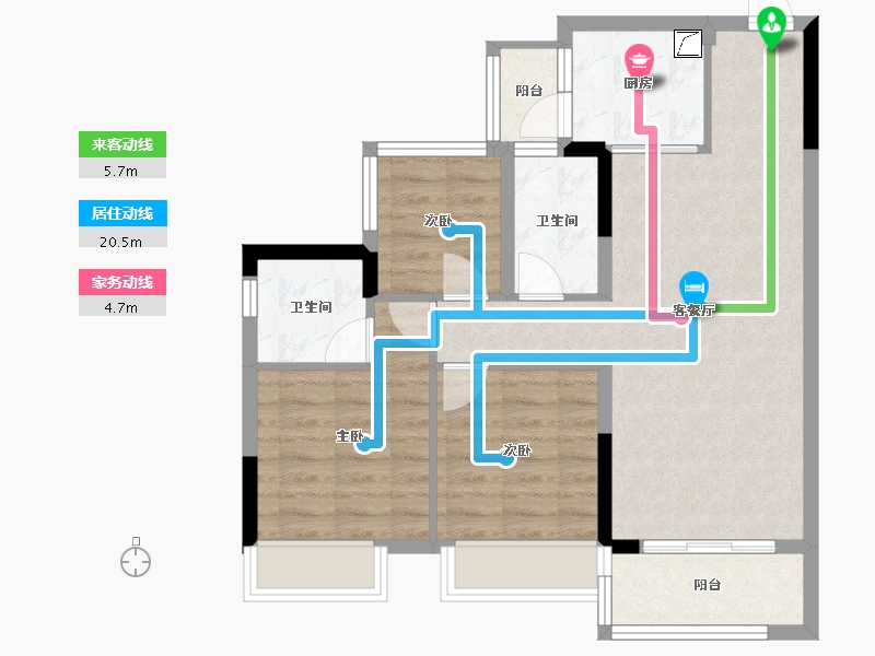 四川省-南充市-碧桂园西江月-80.00-户型库-动静线