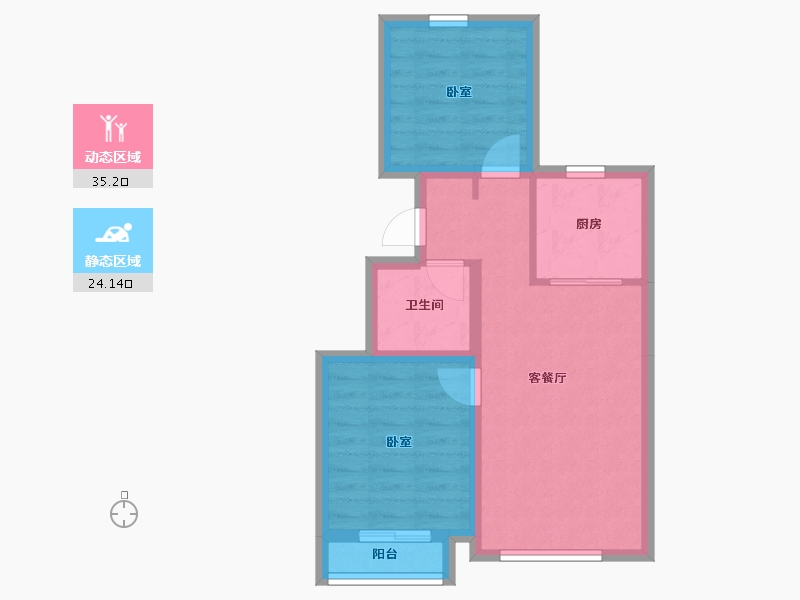 河北省-秦皇岛市-金龙和玺-52.33-户型库-动静分区