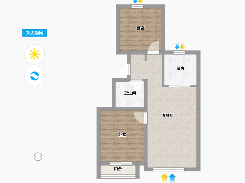 河北省-秦皇岛市-金龙和玺-52.33-户型库-采光通风