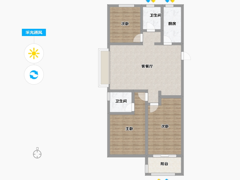 山东省-日照市-安泰翡翠城-93.60-户型库-采光通风