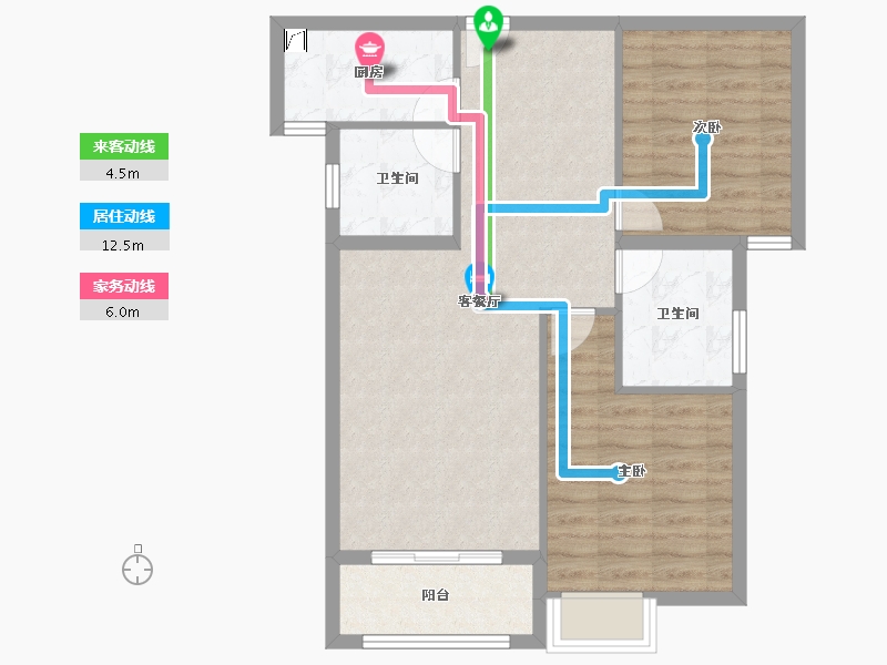 湖北省-黄冈市-滨河·智汇城-76.00-户型库-动静线