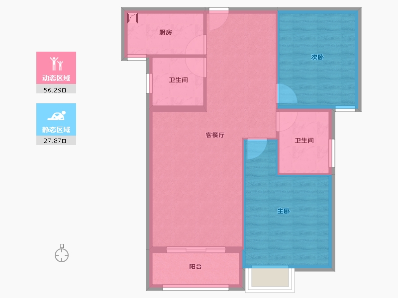 湖北省-黄冈市-滨河·智汇城-76.00-户型库-动静分区