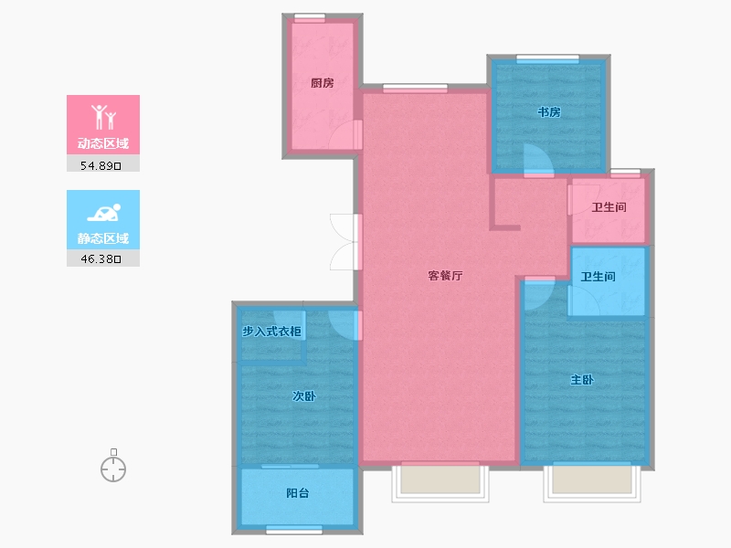 河北省-石家庄市-天成云玺-90.64-户型库-动静分区