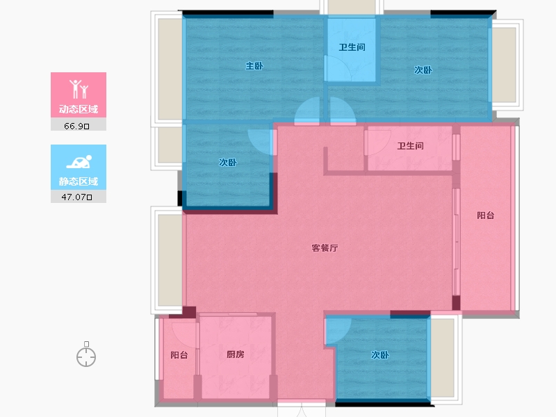 广东省-梅州市-蕉岭汇珑湾-102.57-户型库-动静分区