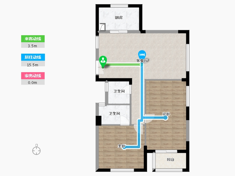 浙江省-台州市-恒大城市天地-103.00-户型库-动静线