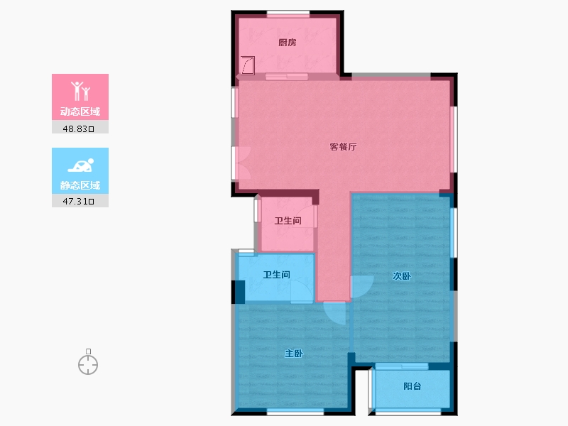 浙江省-台州市-恒大城市天地-103.00-户型库-动静分区