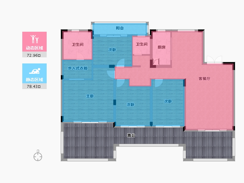 重庆-重庆市-恒大翡翠湾-144.00-户型库-动静分区