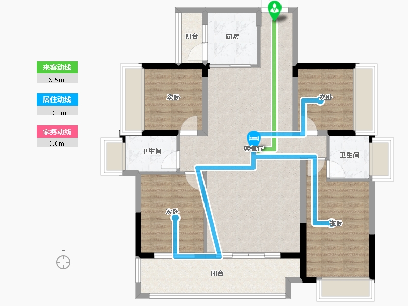 广东省-梅州市-蕉岭汇珑湾-105.41-户型库-动静线