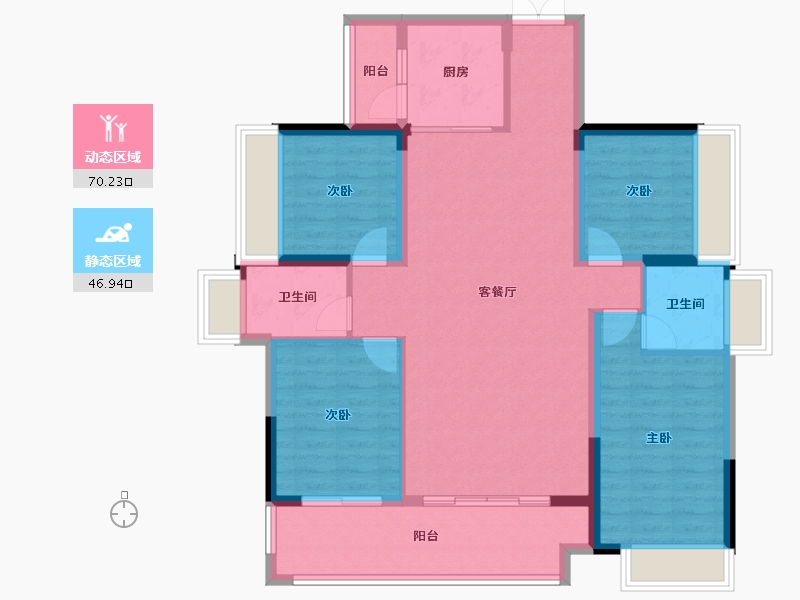 广东省-梅州市-蕉岭汇珑湾-105.41-户型库-动静分区