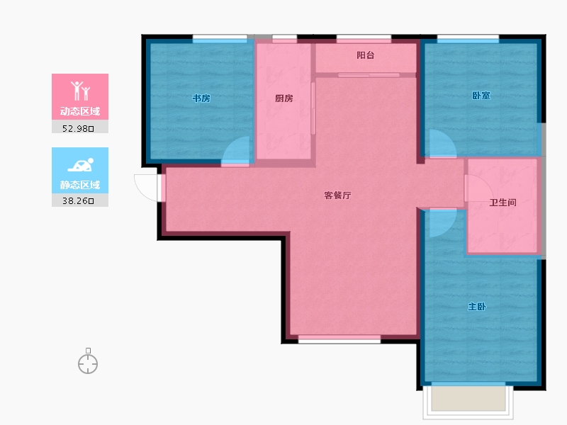 河北省-秦皇岛市-中冶玉带湾-82.18-户型库-动静分区