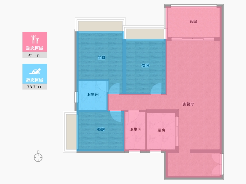 广东省-湛江市-民大蓝海峰境-90.41-户型库-动静分区