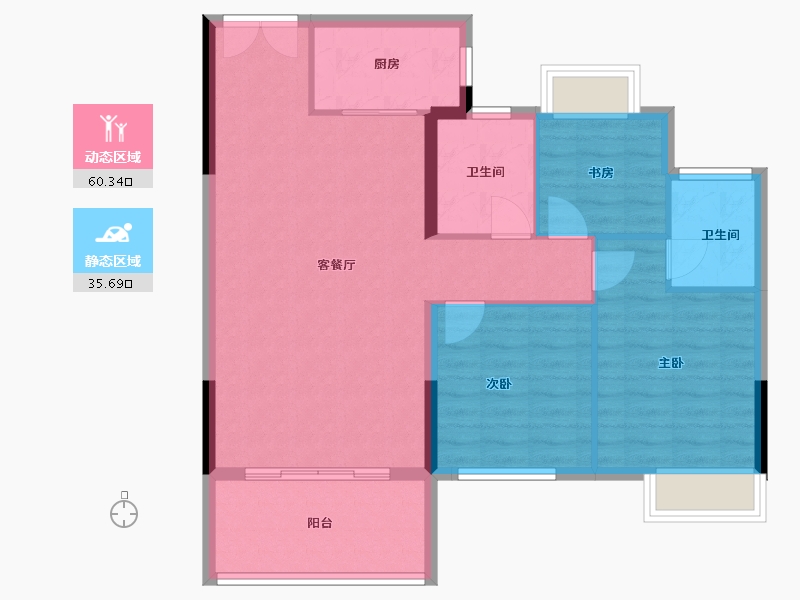 湖北省-黄冈市-君合御景城-87.61-户型库-动静分区