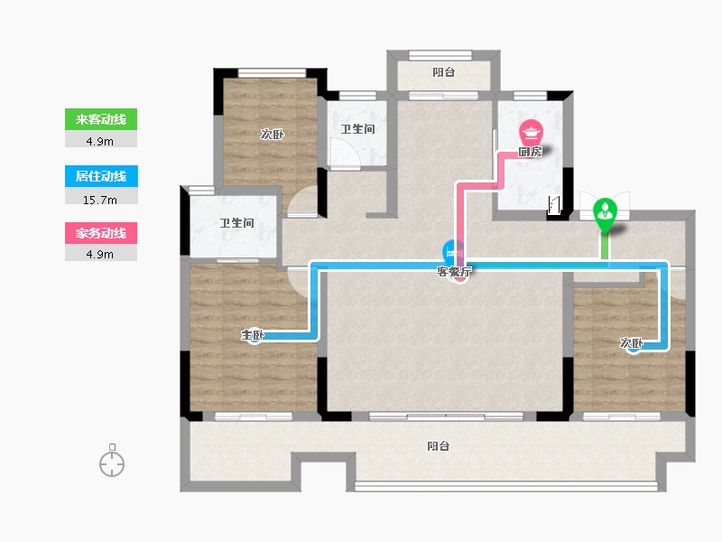 河南省-商丘市-虞城建业·新筑-110.96-户型库-动静线