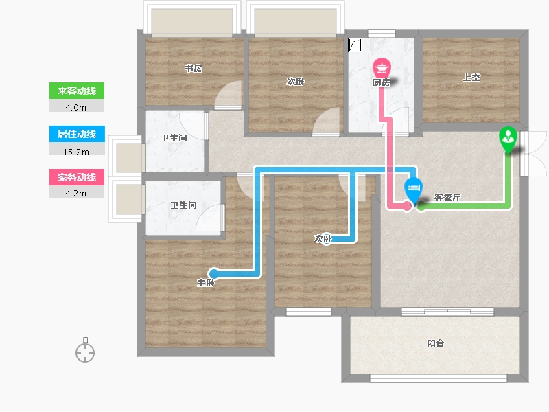 湖南省-永州市-通鸿潇湘府-91.83-户型库-动静线