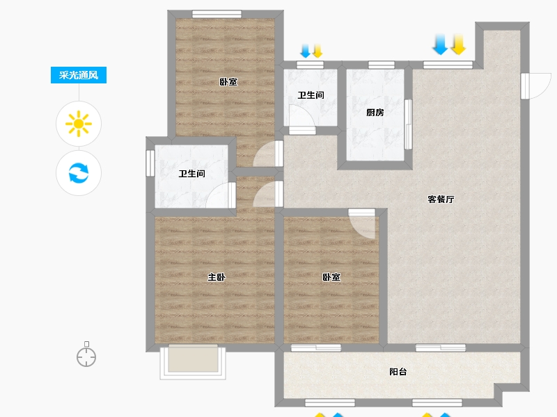 山东省-威海市-中梁国信海岳府-100.00-户型库-采光通风