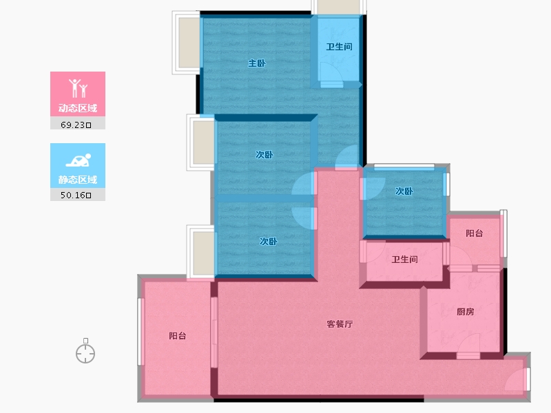 广东省-湛江市-公园一号-104.76-户型库-动静分区