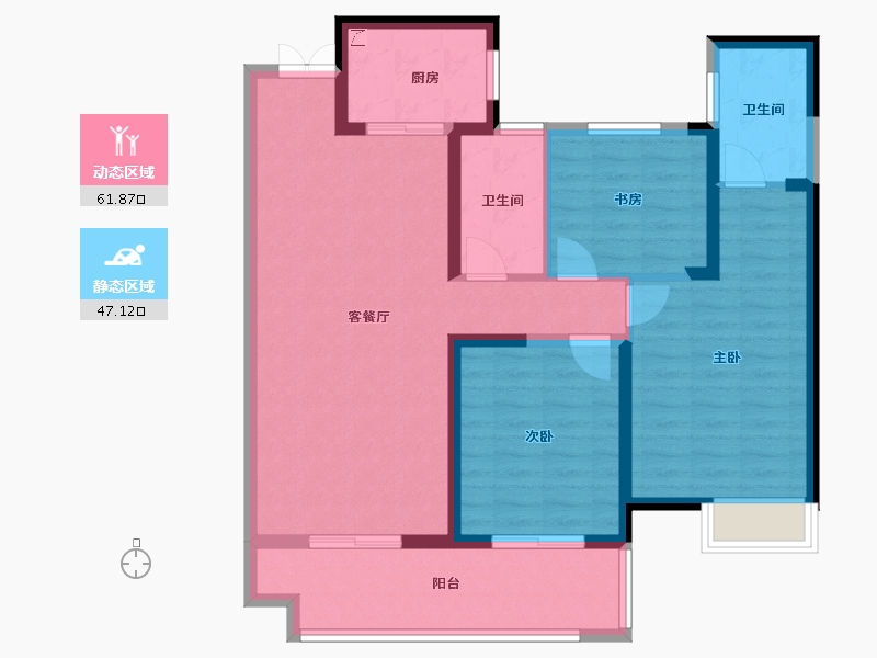 湖北省-宜昌市-万豪中心-97.38-户型库-动静分区