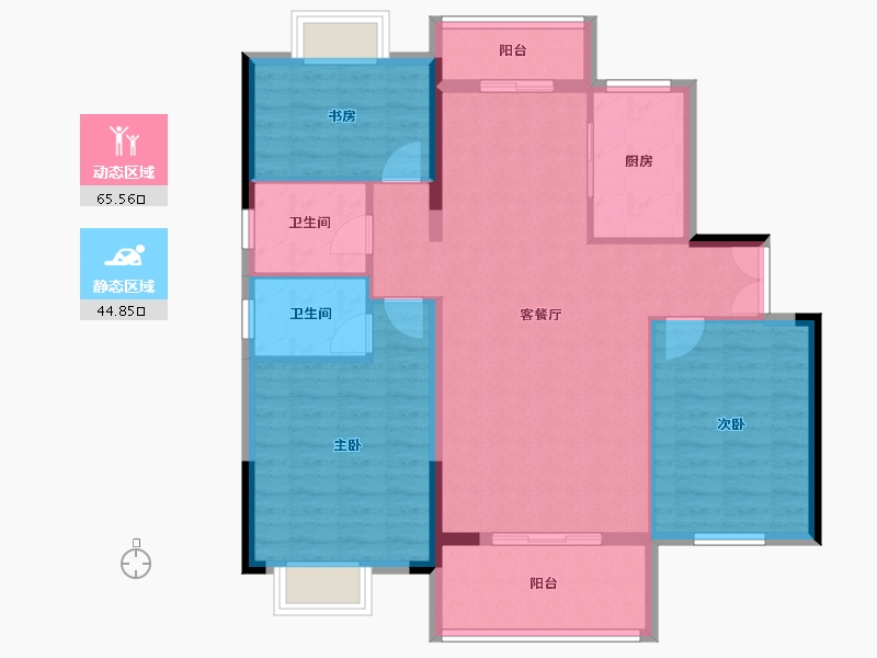 湖北省-黄冈市-君合御景城-100.00-户型库-动静分区