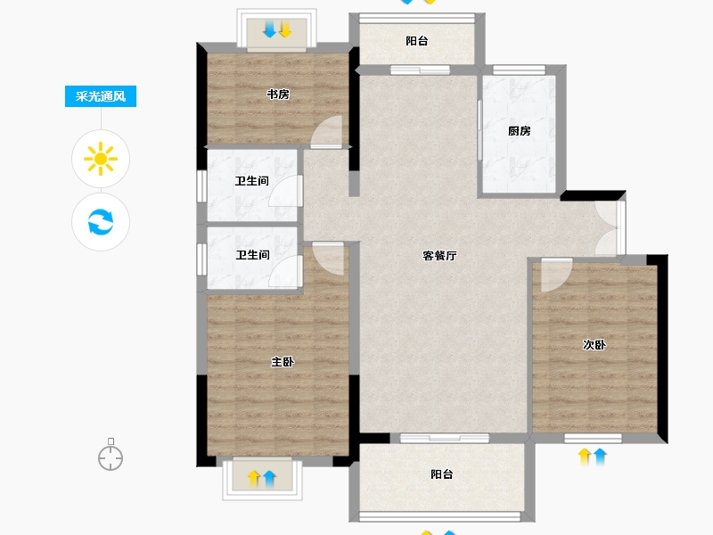 湖北省-黄冈市-君合御景城-100.00-户型库-采光通风