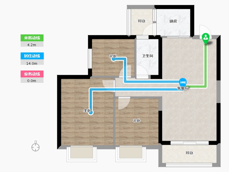 海南省-海口市-金城新天地-73.33-户型库-动静线